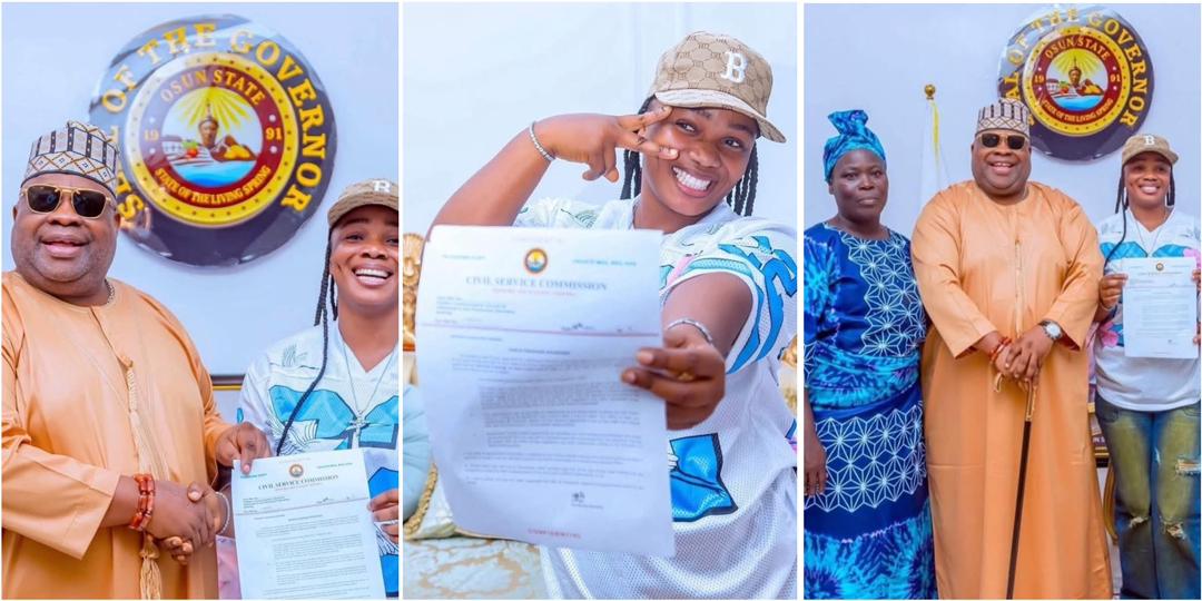 Viral Puff-Puff Seller Lands Government Role as Gov. Adeleke Presents Appointment Letter